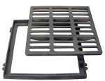 GRILLE FONTE PLATE 400X400 AVEC CADRE C 250