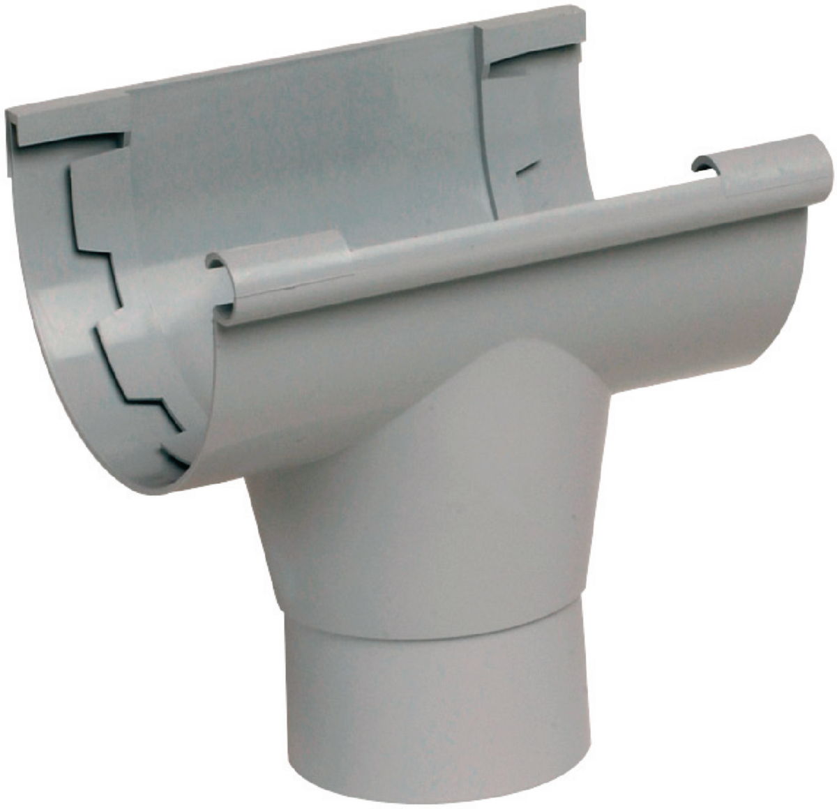 Naissance centrale à coller Nicoll NAC25 pour gouttière 25 sortie 80 mm à coller gris