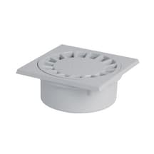 Siphon de cour SC456G PVC gris clair - 15x15 cm - Ø mâle 50 mm Ø femelle 40/63 mm